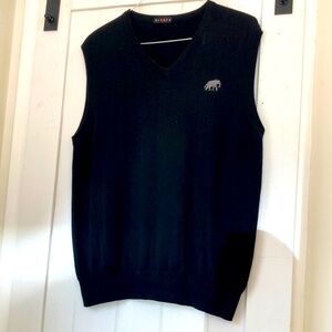 Divots Bama houndstooth elephant Black V-Neck Sweater Vest